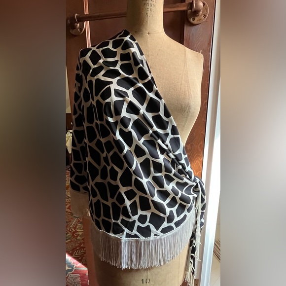Giraffe Print Silk Shawl